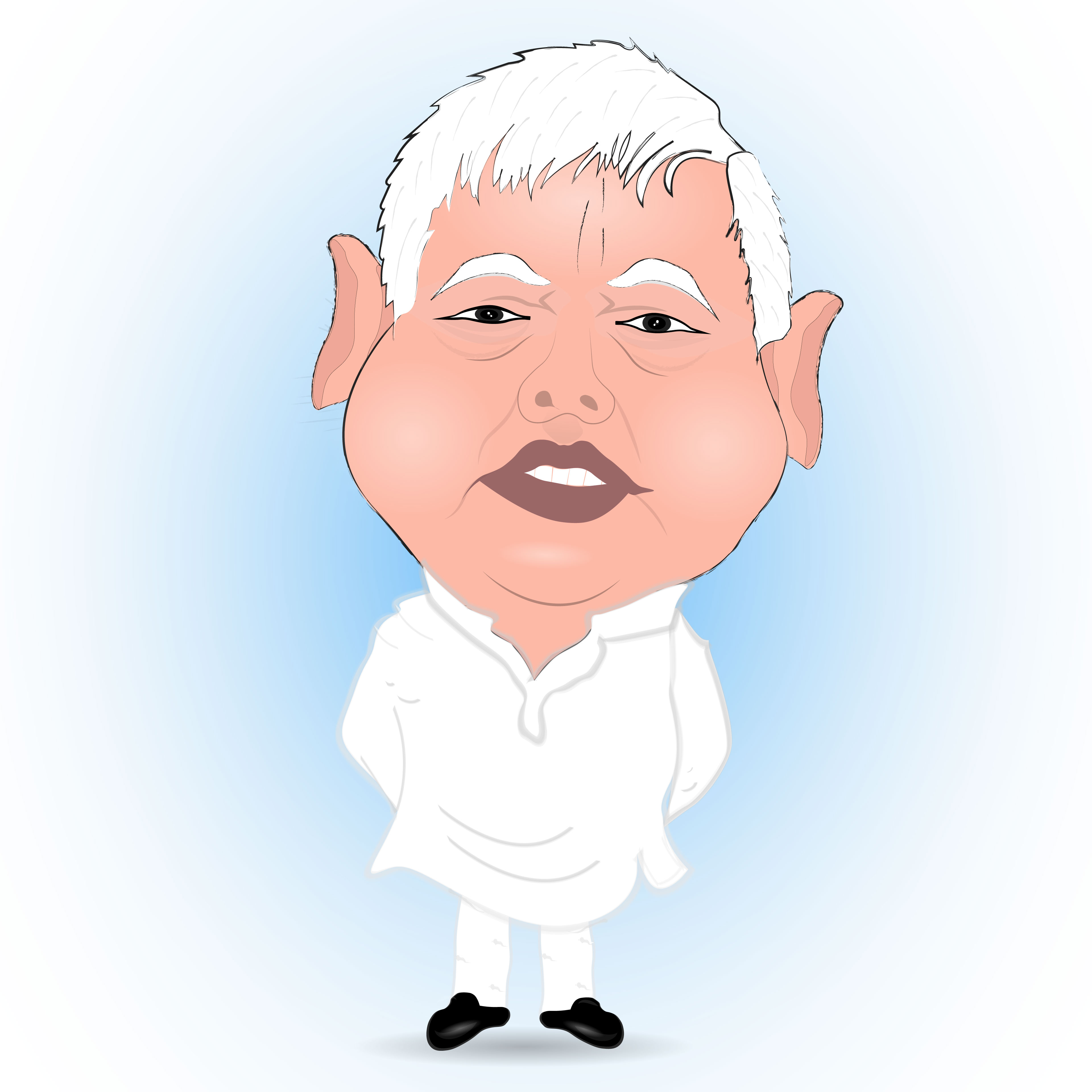 Caricature of indian political leader Lalu Prasad Yadav.