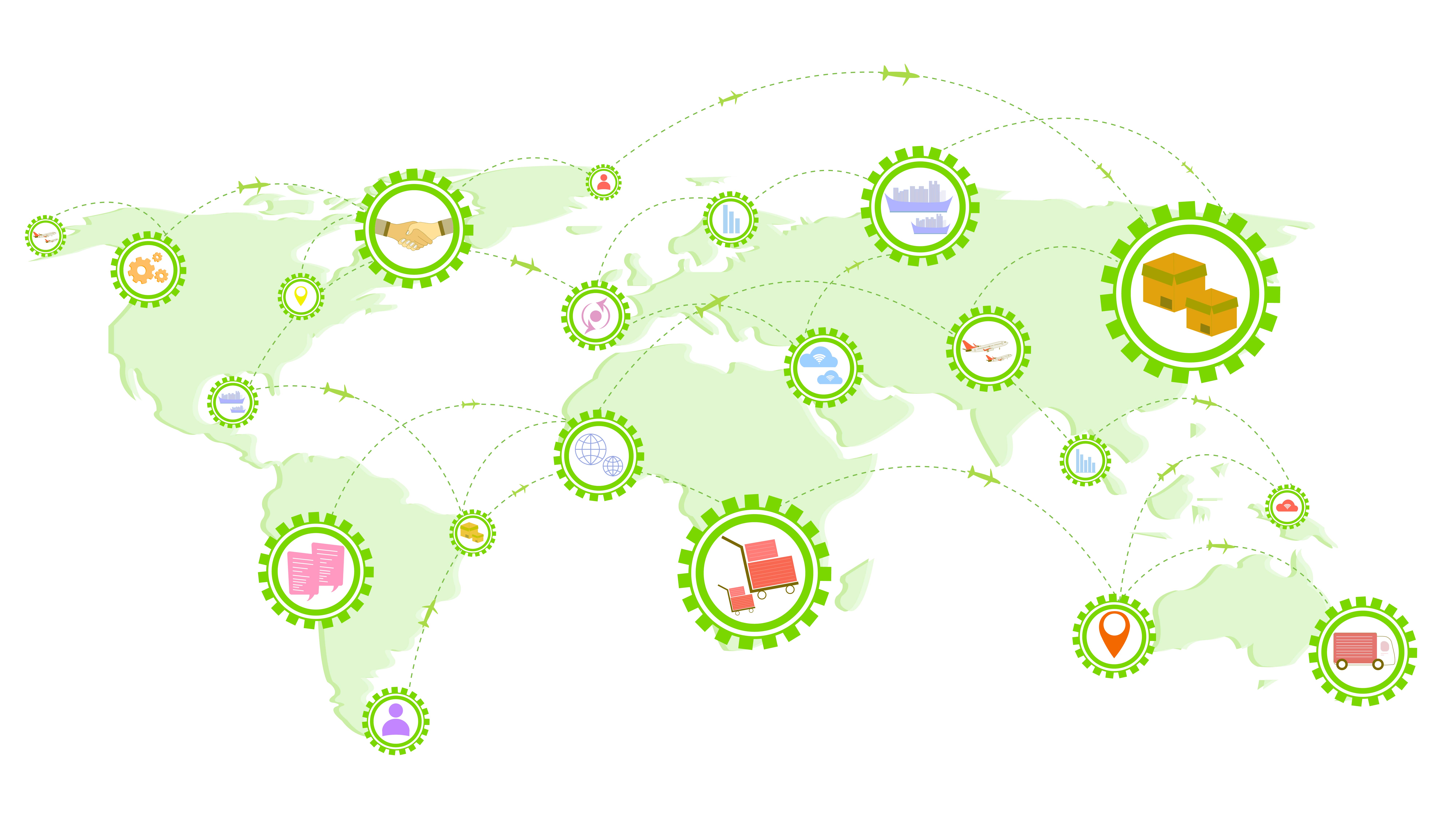 Supply Chain export import with global earth background