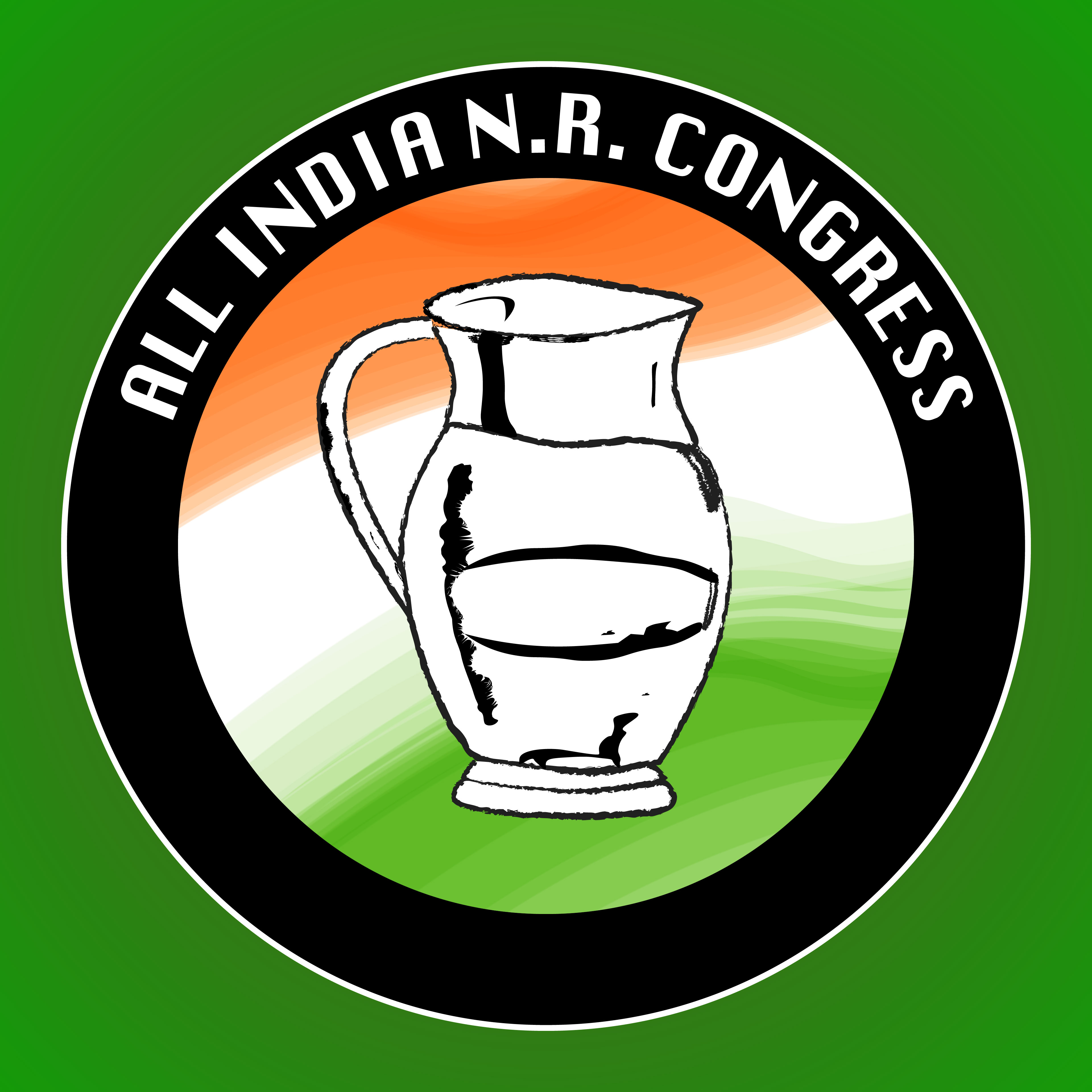 All India N.R. Congress Logo, symbol Vector, green background.