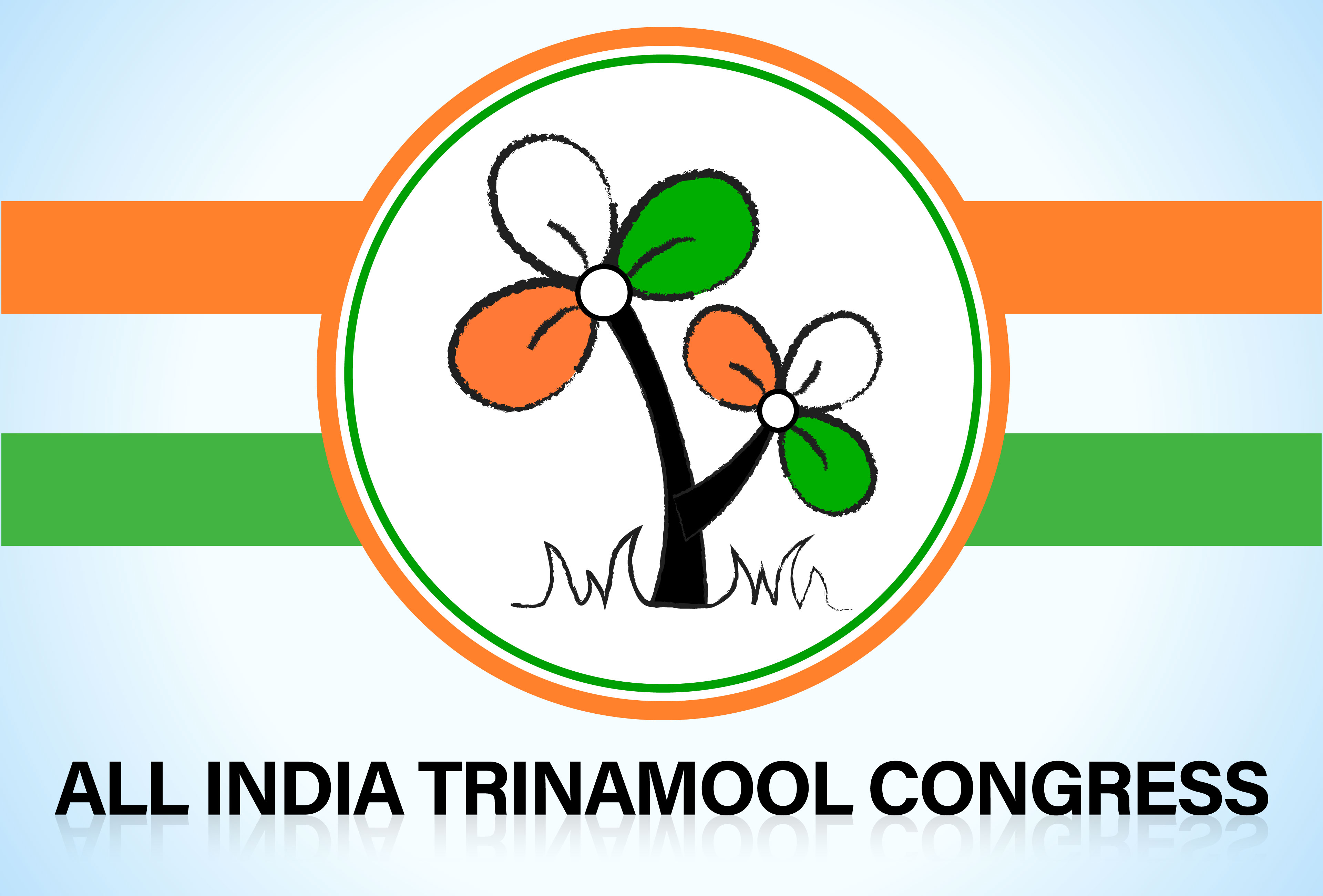 All India Trinamool Congress Flag ,TMC Trinamool congress party flag vector.