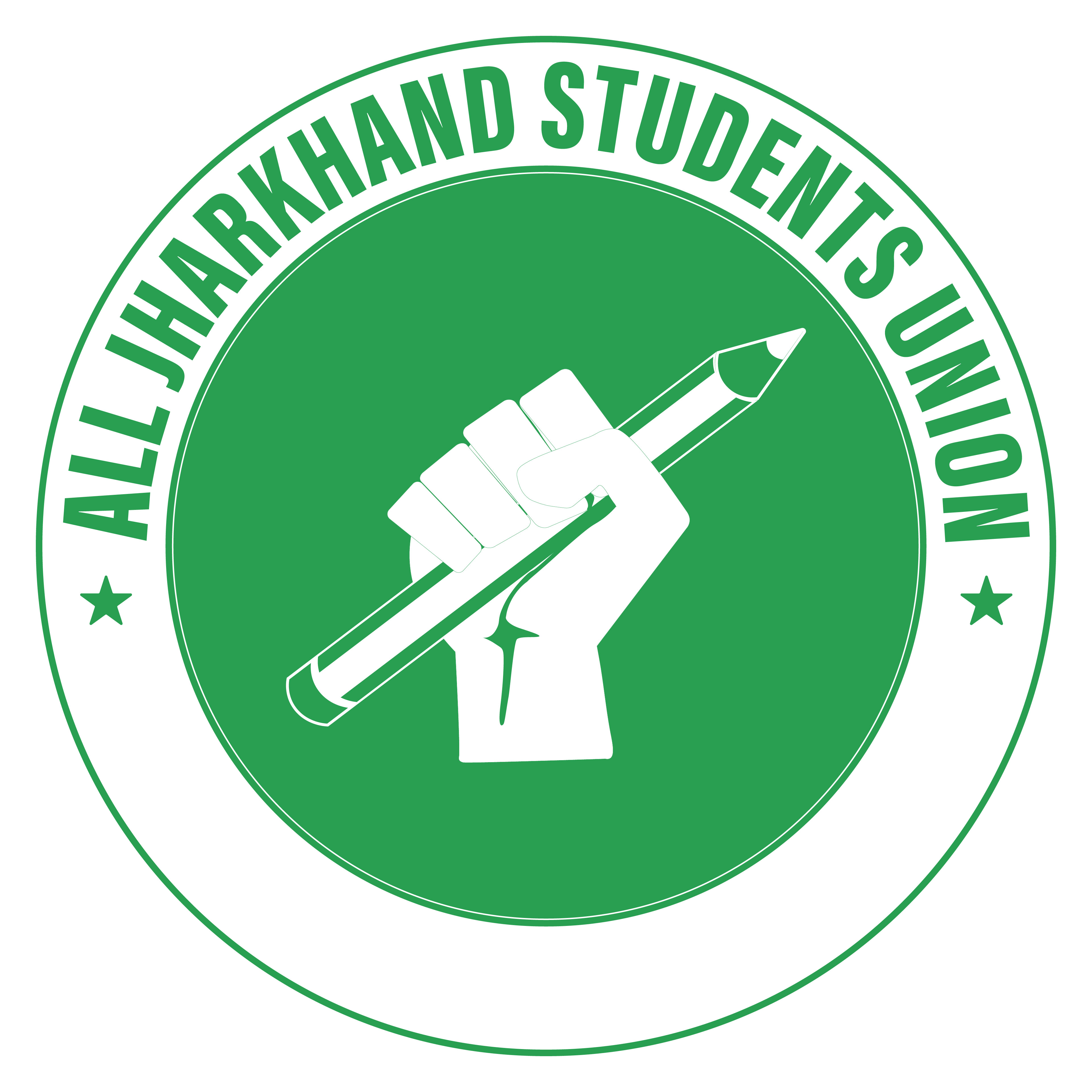 All Jharkhand Students Union logo, symbol vector of pencil in hand.