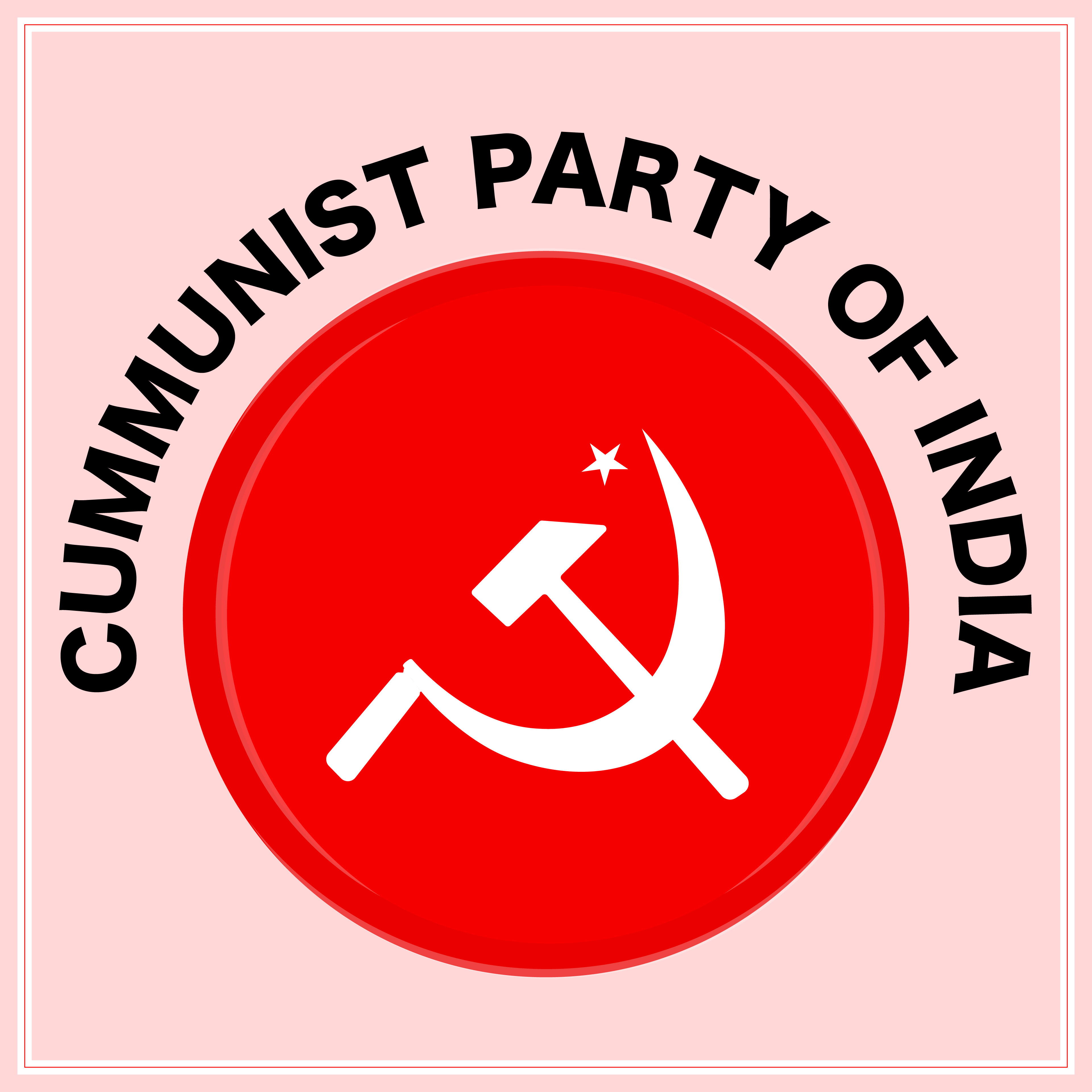 Vector illustration of communist party of india ,Hammer and sickle, communist symbol.