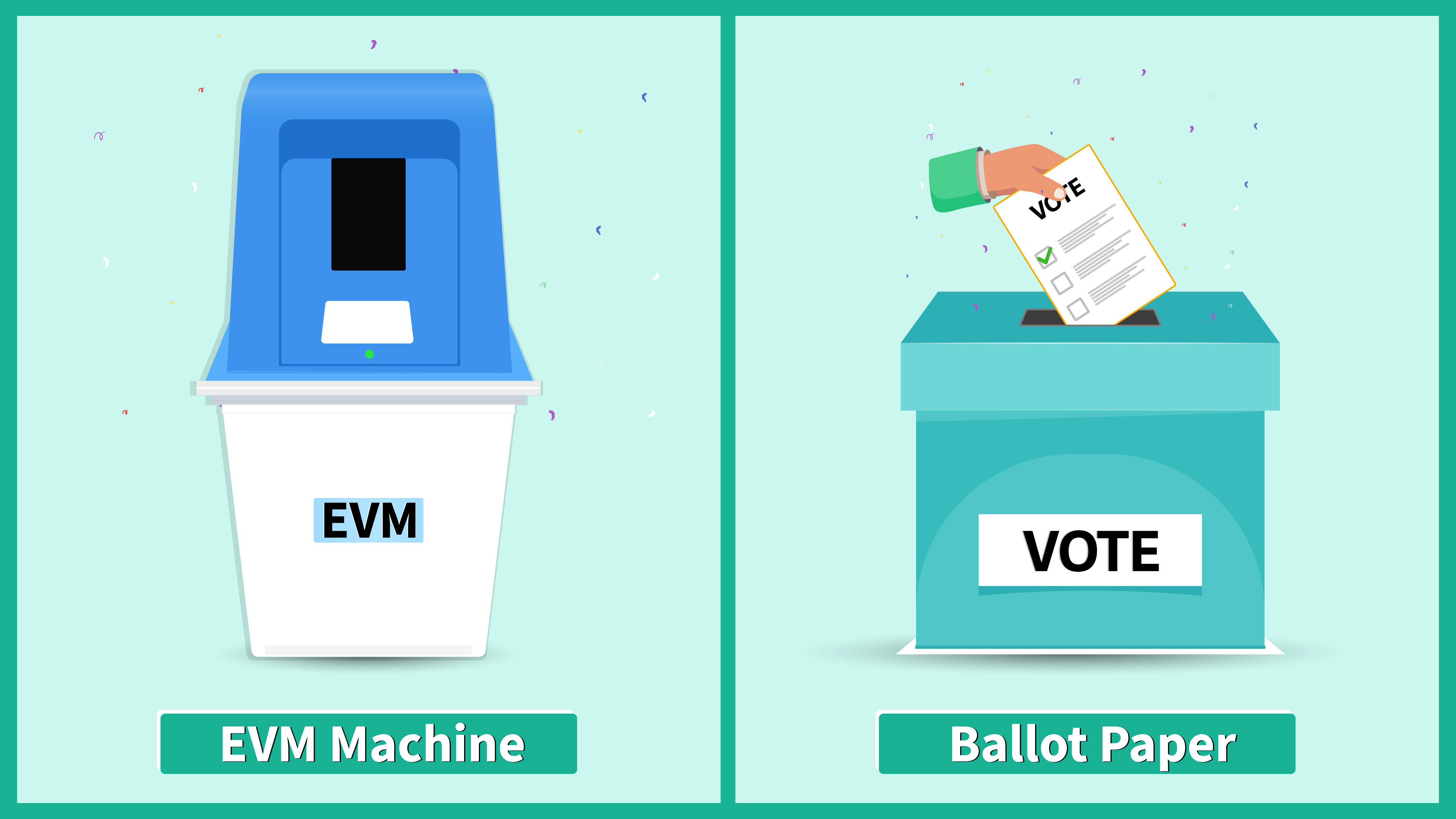 Evm(electronic voting machine) vs Ballot Box india election.