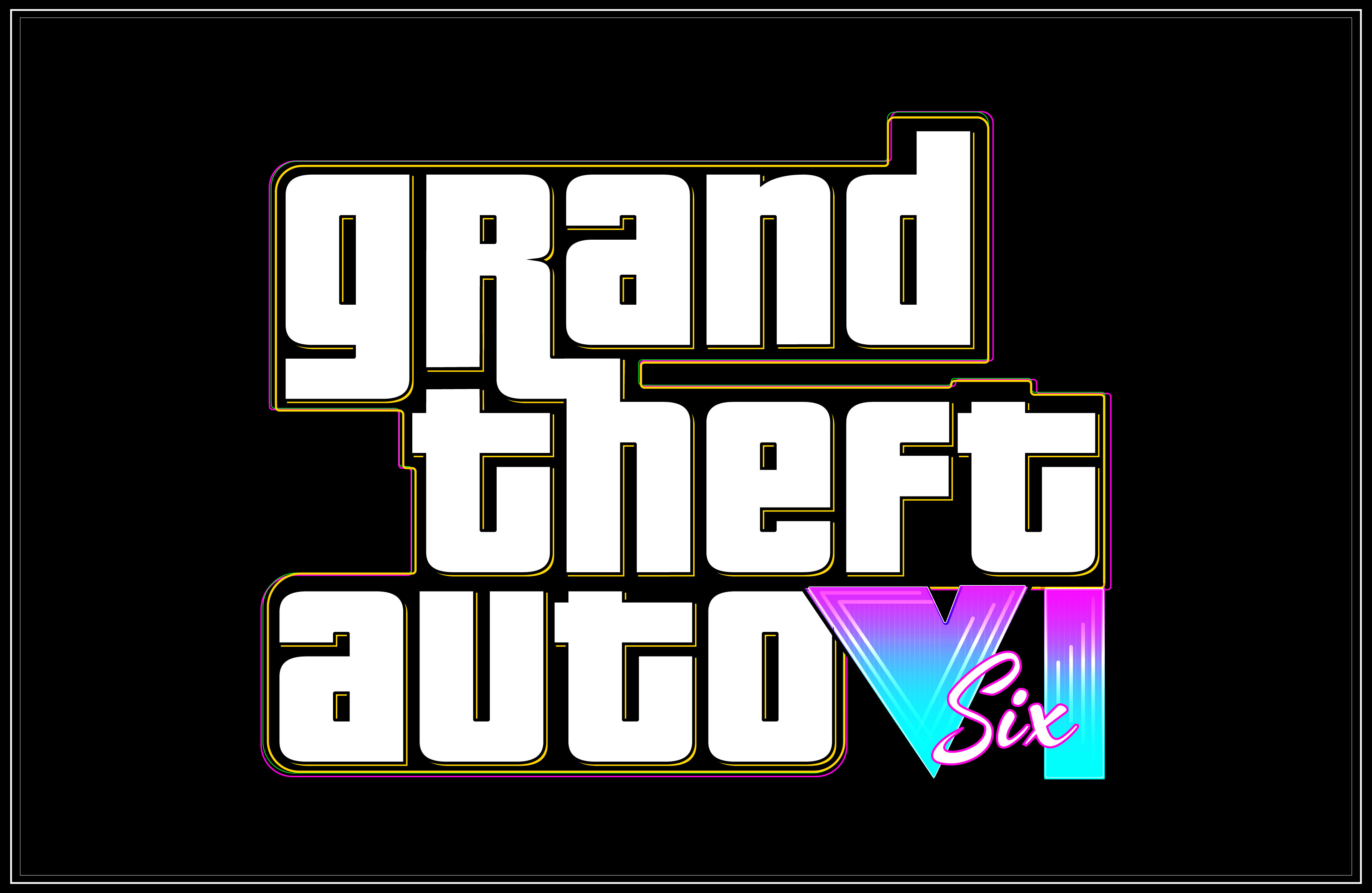 Logo vector of GTA 6 ,grand theft auto 6, rockstar Video game.